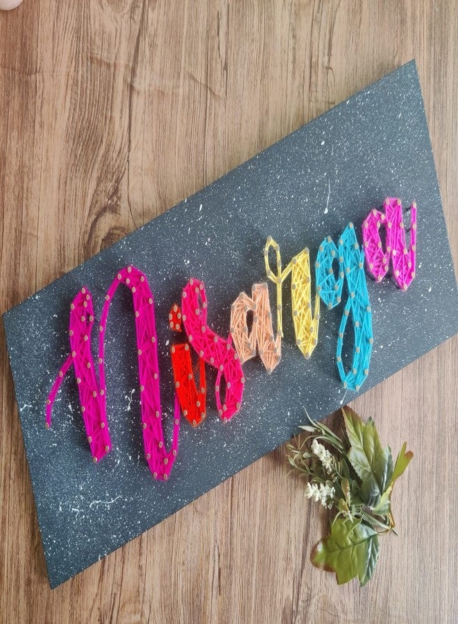 IMI Studios Colorful Wooden String Art Nameplate (18in*6.5in) - Maximum 9 letters with paint splashes and different colors in each letter (suitable for indoors) - Image 5